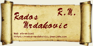 Radoš Mrdaković vizit kartica